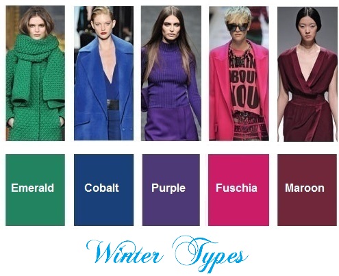 Color trends fall / winter 2012-2013  for Winter types